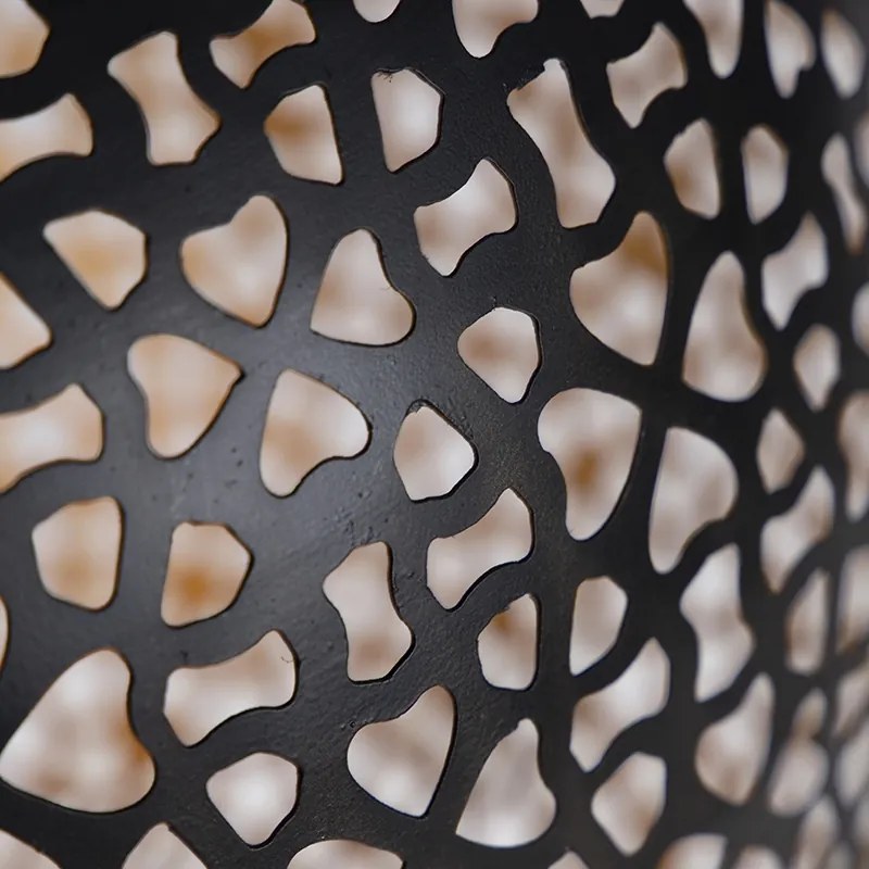 Orientalna lampa wisząca czarna ze złotem 45 cm - Radiante