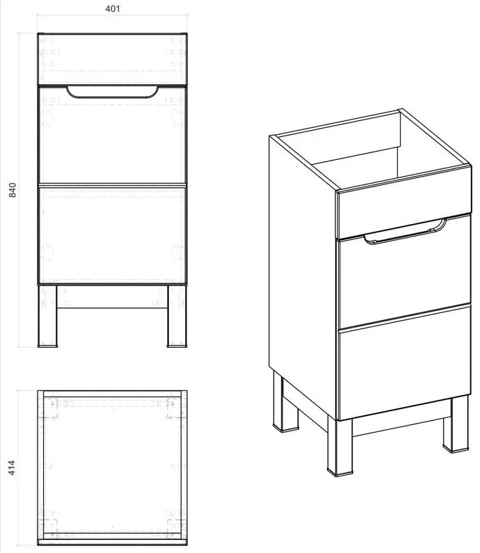 Szafka stojąca pod umywalkę 40 cm K0-R24