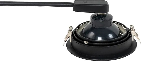 Okrągły reflektor wnękowy czarny regulowany - Chuck 111