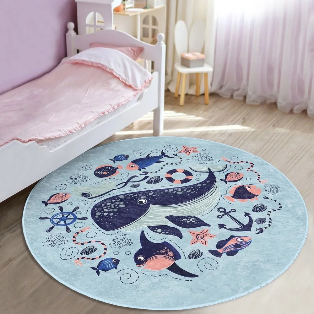 Niebieski dywan dziecięcy ø 80 cm Comfort – Mila Home