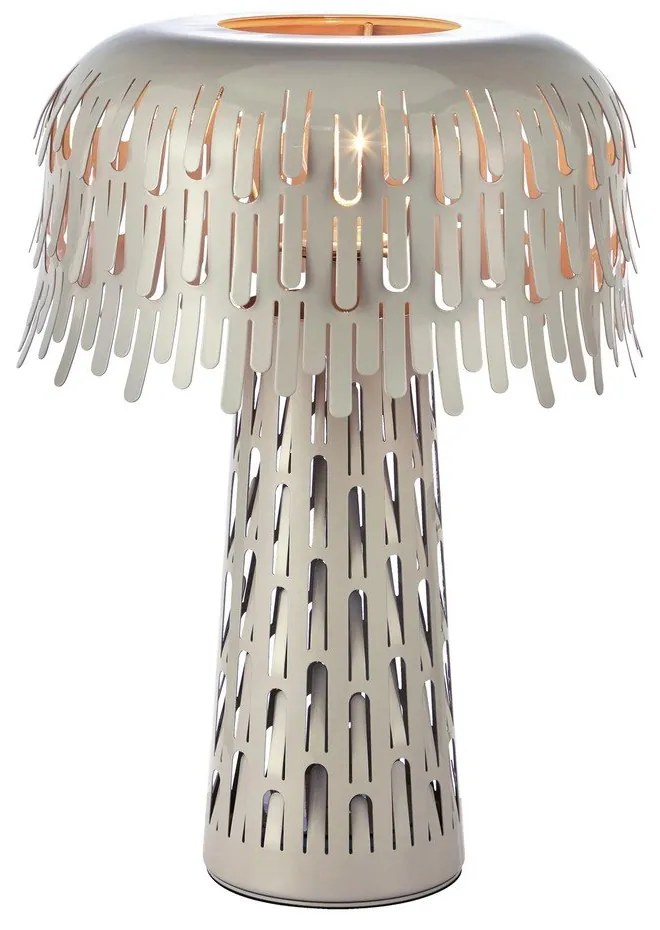 Szarobeżowa lampa stołowa z metalowym kloszem (wysokość 38 cm) Verbera – Markslöjd