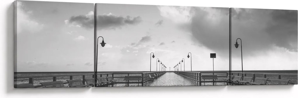 Obraz - Promenada nad wybrzeżem (170x50 cm)