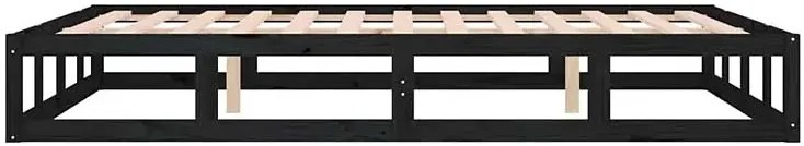 Podwójne drewniane czarne łóżko 160x200 C2-B34