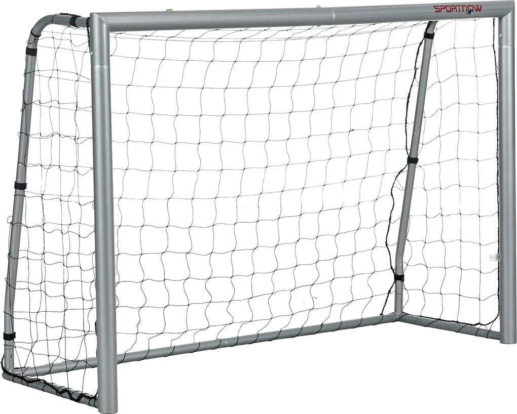 SPORTNOW Bramka piłkarska odporna na warunki atmosferyczne, stabilna konstrukcja metalowa, siatka odporna na rozdarcia, 160W x 240D x 85S cm, Szara