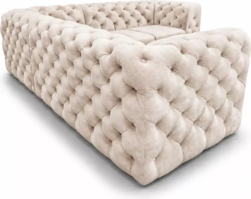Narożnik Chesterfield Moet 250x250 pikowany z funkcją spania i pojemnikiem