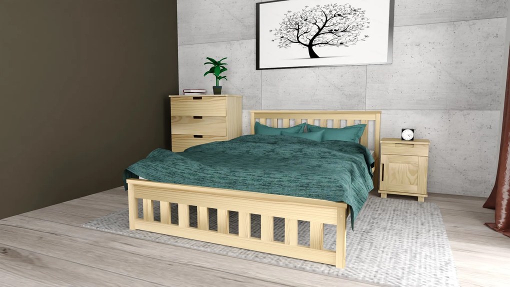 Łóżko MAICA 90 x 200 cm, sosna Stelaż: Bez stelaża, Materac: Materac Somnia 18 cm