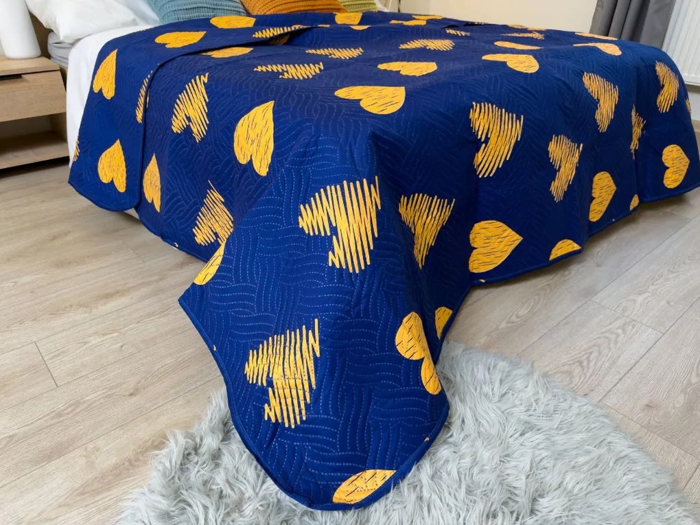 Narzuta na łóżko GOLBINO, ciemnoniebieska Rozmiar: 220 x 240 cm