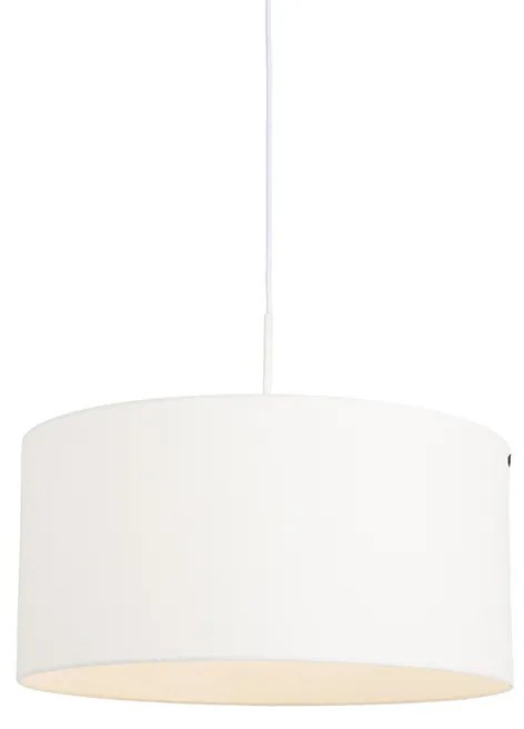 Nowoczesna lampa wisząca biała z białym kloszem 50 cm - Combi 1 Nowoczesny Oswietlenie wewnetrzne