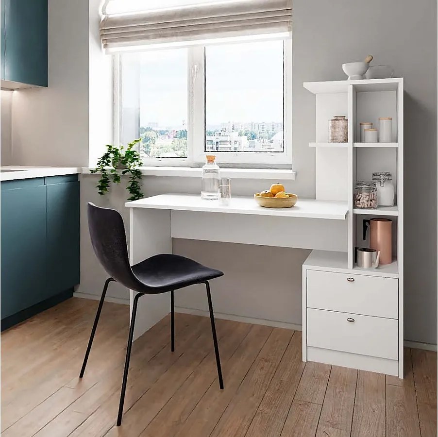 Stół do jadalni biały 136x55x138 denton