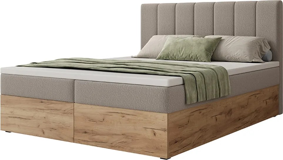 Łóżko kontynentalne SAMI z pojemnikiem na pościel