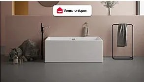 Wanna częściowo wolnostojąca prostokątna - 202 l - 150 x 75 x 58 cm - Biała - Akrylowa - PIKAIA