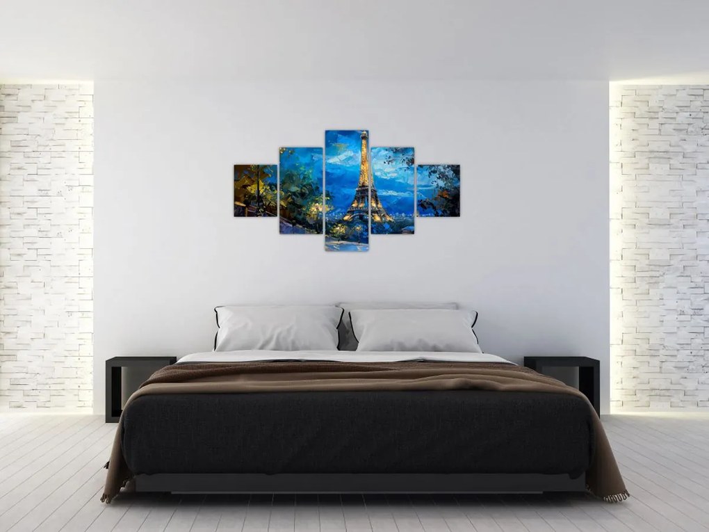 Obraz - Obraz olejny przedstawiający wieżę Eiffla (125x70 cm)