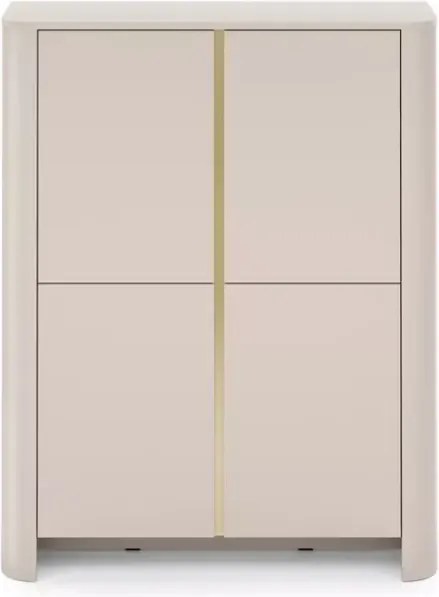 Komoda Solvero 3-drzwiowa kaszmir / dąb vicenza – minimalistyczna, push to open