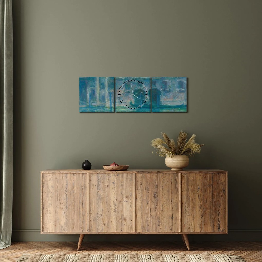 Obraz - Claude Monet, Palazzo da Mula, Venice, reprodukcje (z zegarem) (90x30 cm)