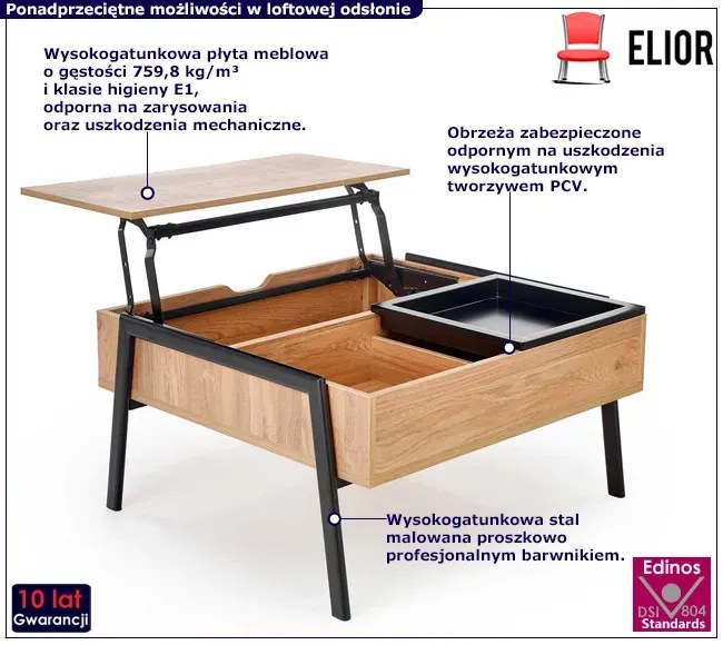Kwadratowa ława ze schowkiem - Toring