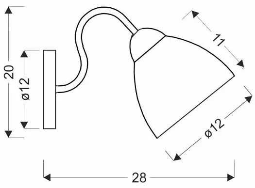 Industrialny kinkiet ścienny ze szklanym dymionym kloszem - V149-Emmet