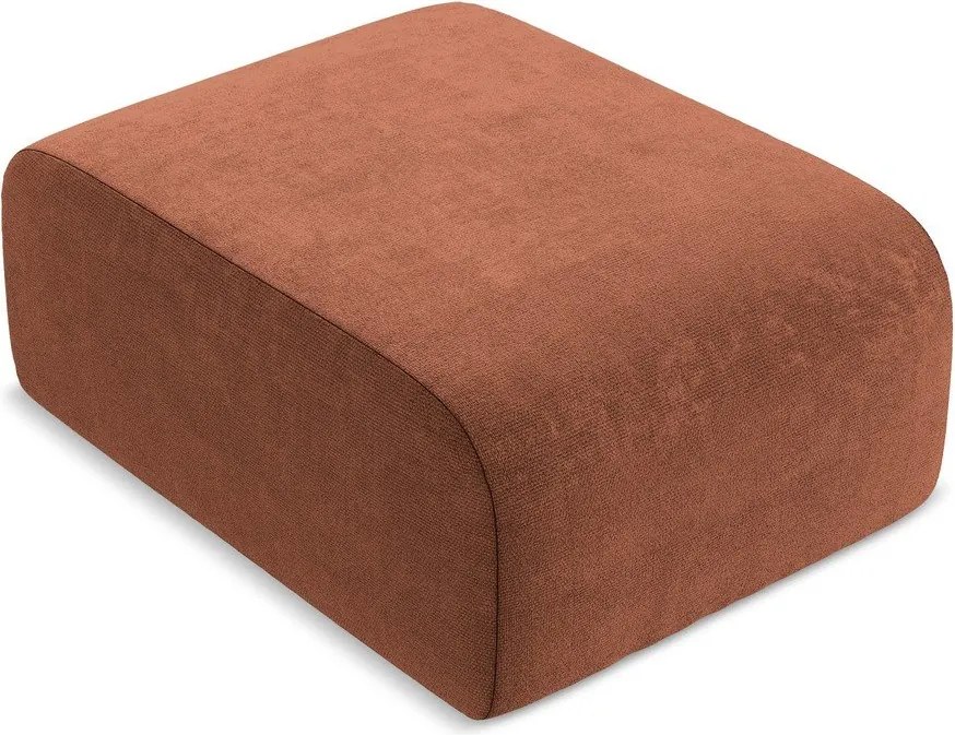 Podnóżek z tkaniny szenilowej w kolorze terakoty Lani – Makamii