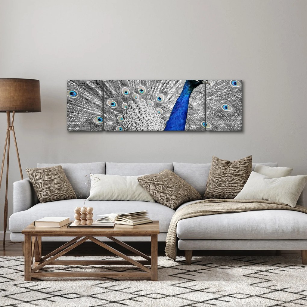 Obraz - niebieski paw (170x50 cm)
