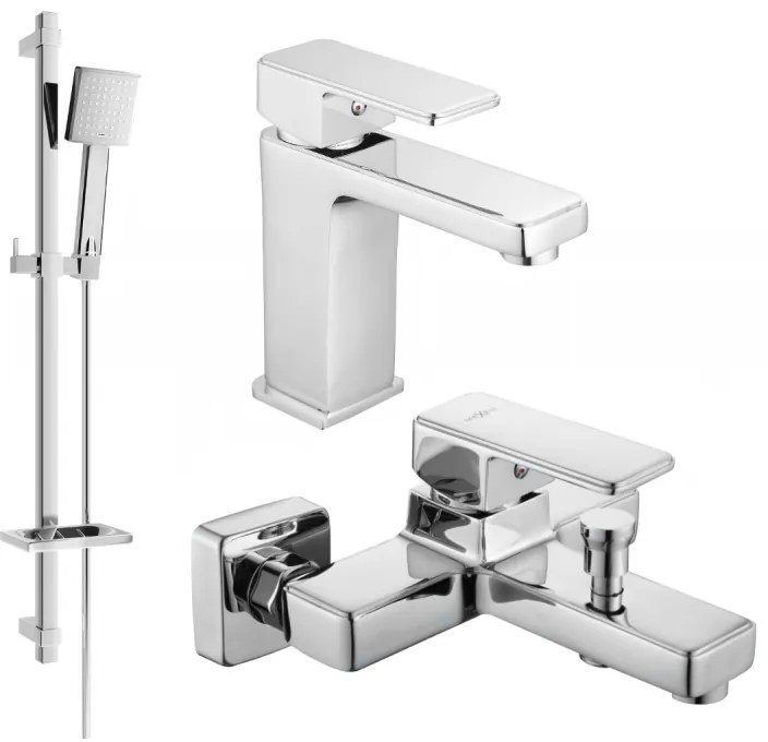 Mexen Cetus DQ45 zestaw wannowy, chrom - 744303DQ45-00