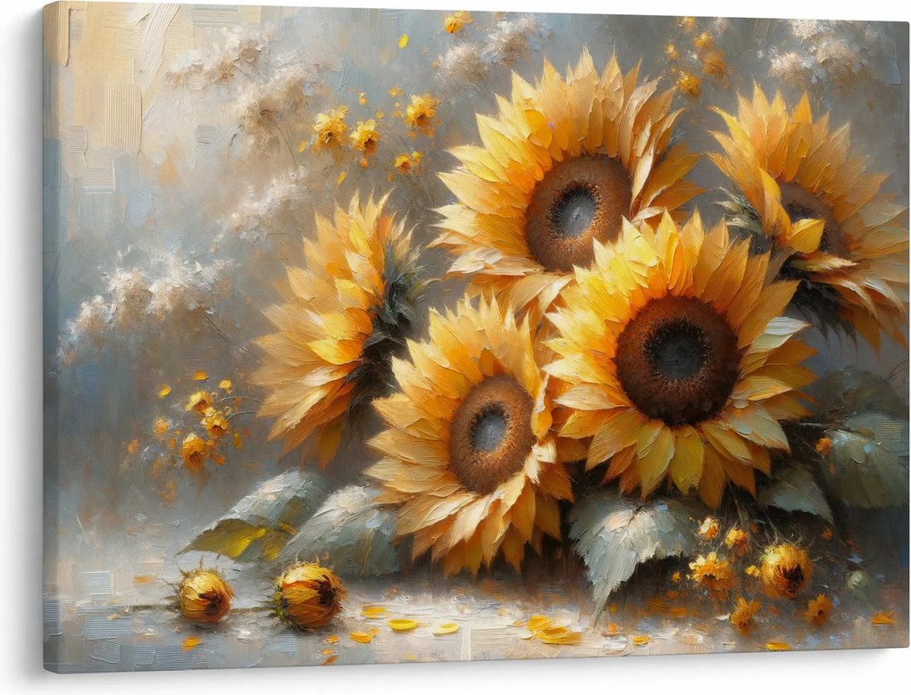 Obraz - Malowanie słoneczników (70x50 cm)