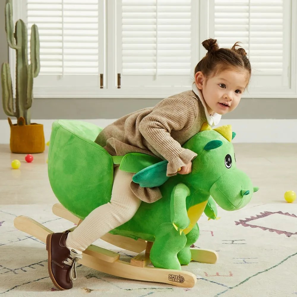 Smok na biegunach DINO z pasem bezpieczeństwa, zielona Spielwerk