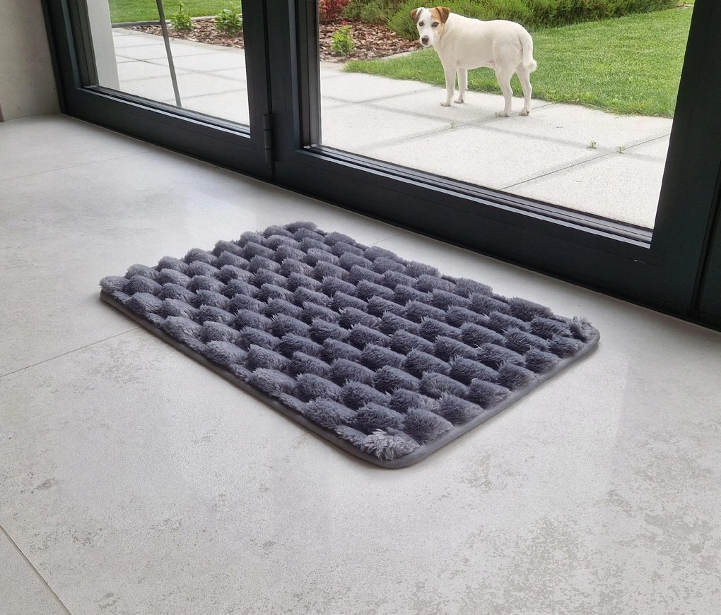 Dywanik antypoślizgowy Granatowy 40x60 cm Miękki Dekoracyjny gumowy spód