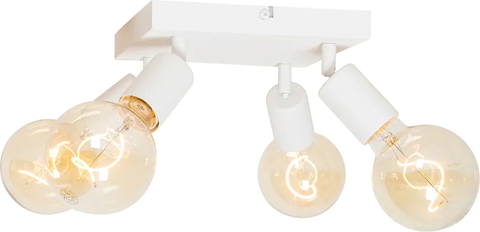 Nowoczesny reflektor biały kwadratowy 4-światłowy - Facil