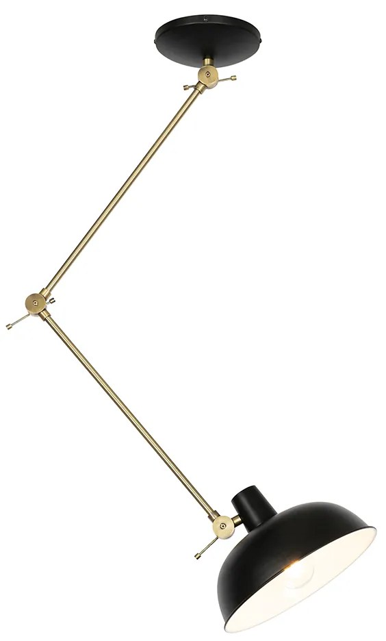 Lampa sufitowa w stylu retro czarna z brązem - Milou