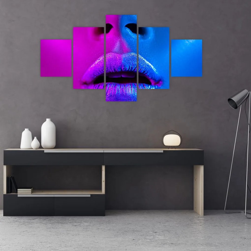 Obraz kolorowych ust (125x70 cm)