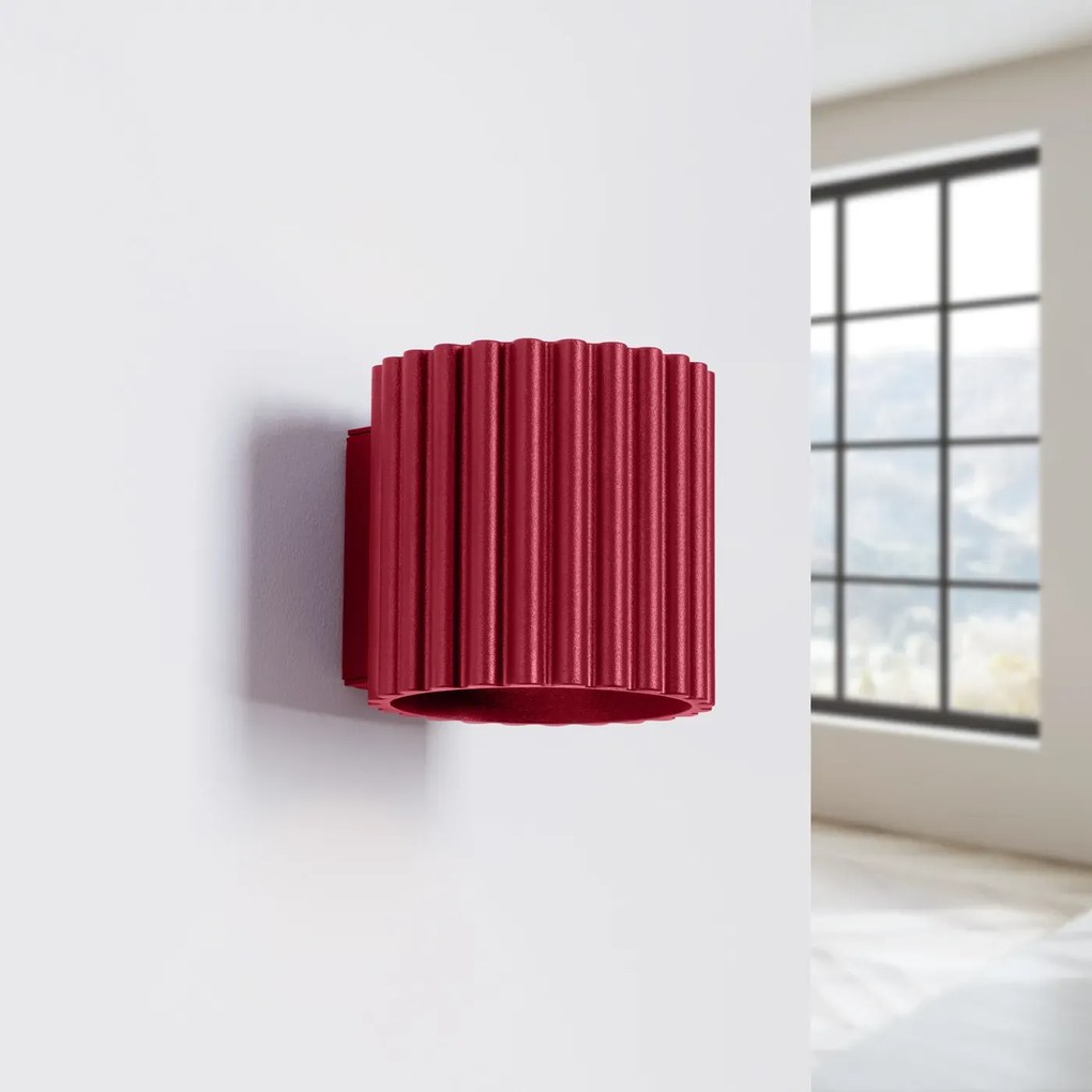 Kinkiet AURA burgund G9 ryflowany SOLLUX  LIGHTING