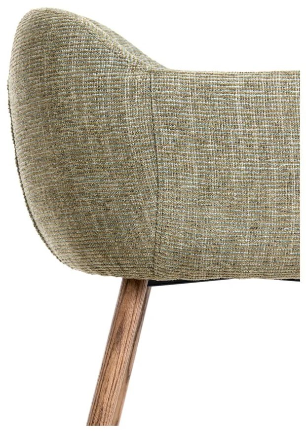 Jasnozielone tapicerowane fotele jadalniane zestaw z podłokietnikami 2 szt. Blaine – Light &amp; Living