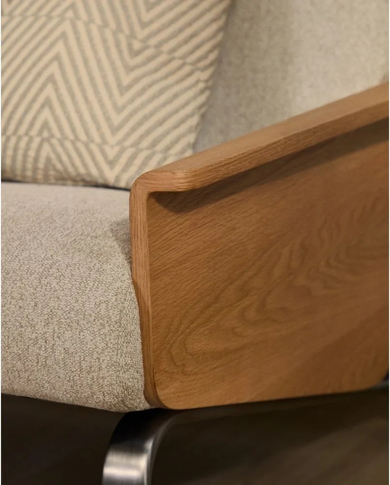 Beżowa sofa z tkaniny szenilowej 205 cm Amsen – Kave Home