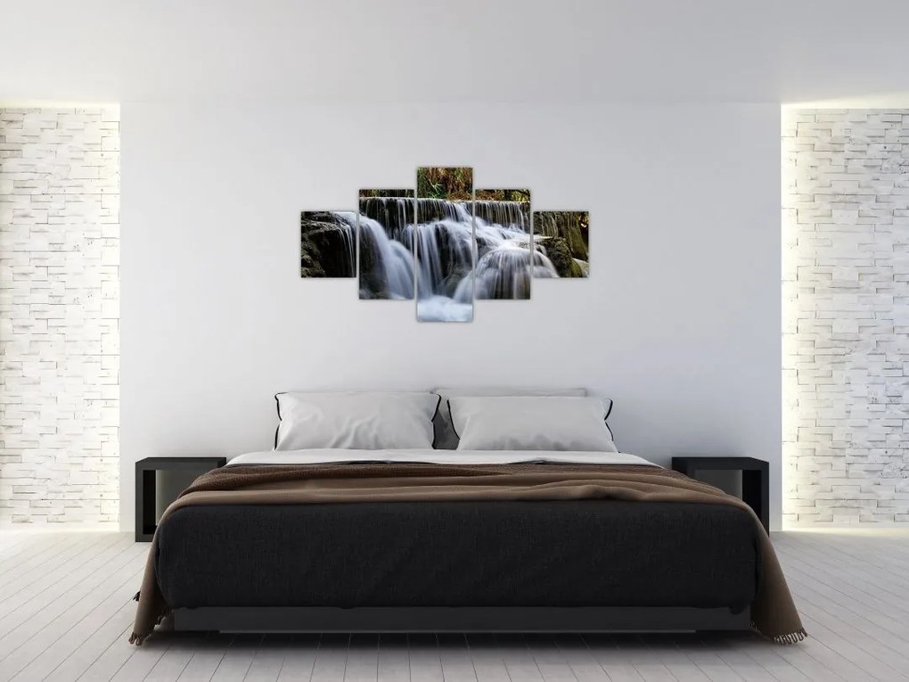 Obraz wodospadów w dżungli (125x70 cm)