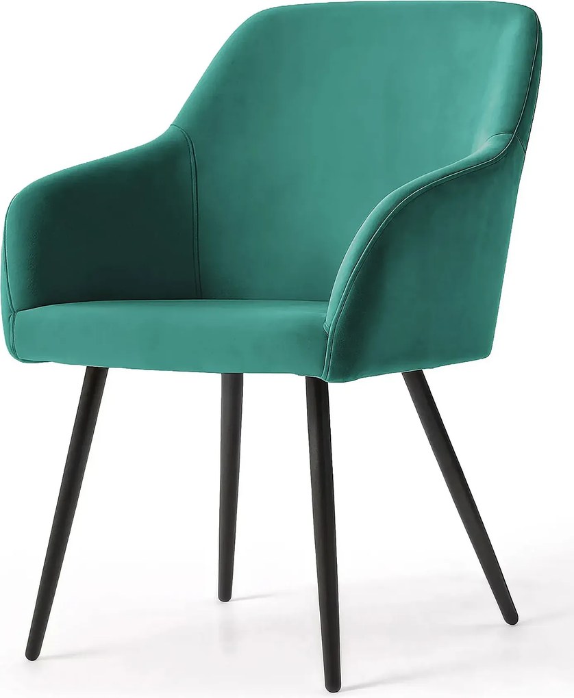 Zestaw 2 kubełkowych zielonych krzeseł welurowych M2-F84