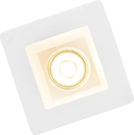 Zestaw 6 reflektorów wpuszczanych białych 12 cm kwadratowych - Gypsy Stucco