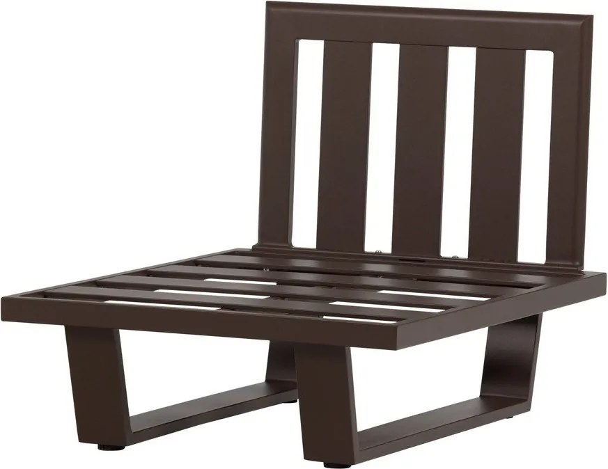 Brązowy metalowo-tapicerowany fotel ogrodowy Bear – WOOOD