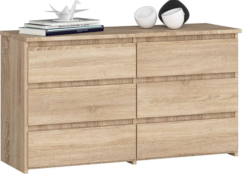 Komoda AKORD CL100 Dąb Sonoma 100 cm 6 szuflad kolor Dąb Sonoma mat 100x35x57 cm