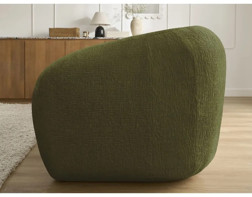 Zielona rozkładana sofa z tkaniny szenilowej 228 cm Neyo – Bobochic Paris