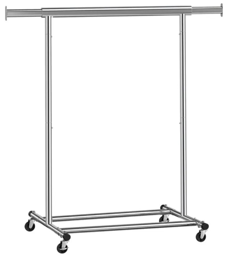 Jurhan Stojak na ubrania INEZ na kółkach, maks. 90 kg, 83,5x45x160cm, srebrna