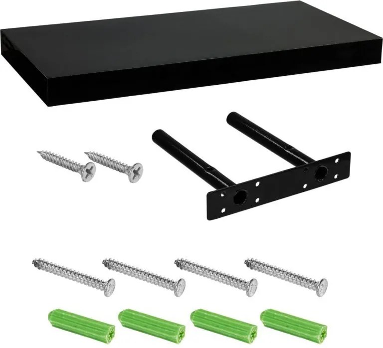 Półka ścienna Stilista  Volato, 80 cm, błyszcząca czerń