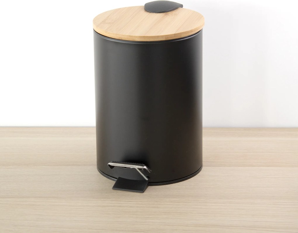 Kosz łazienkowy z bambusem ZETRU, 3 l