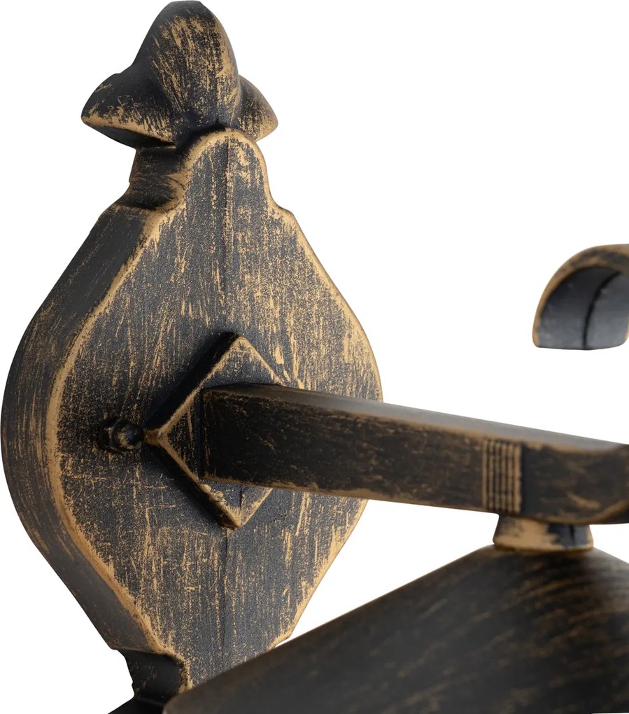 Klasyczna lampa ścienna zewnętrzna antyczne złoto IP44 - Herb