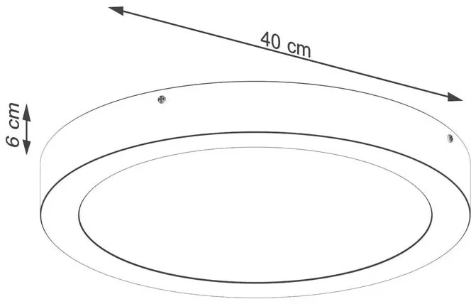 Okrągły Plafon Czarny Sufitowy Led 40 Cm T0-M06
