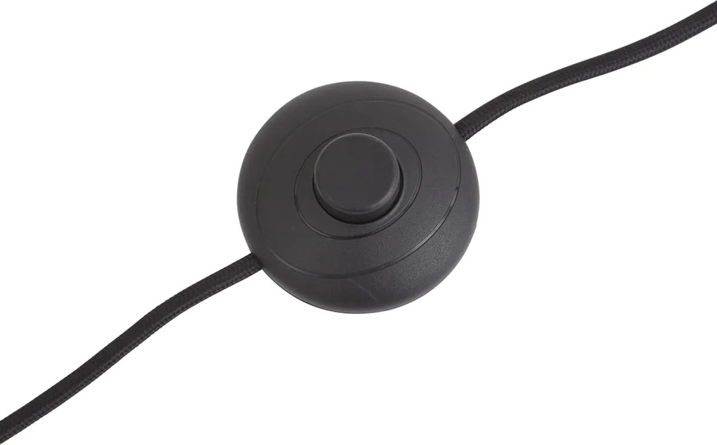 Designerska lampa podłogowa czarna z przydymionym szkłem - Ana