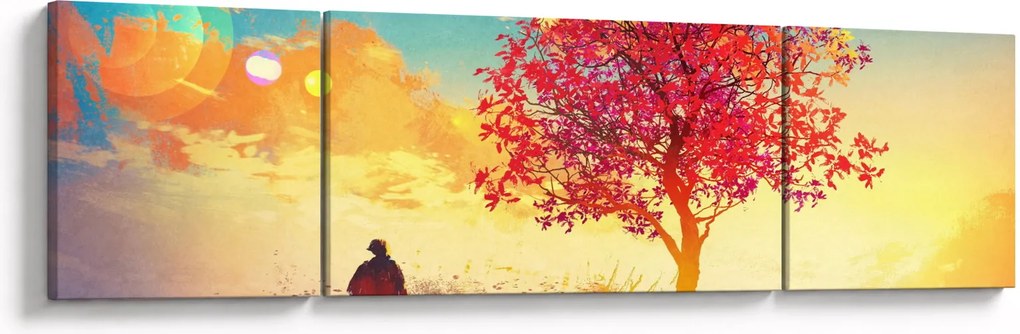 Obraz drzewa na wzgórzu (170x50 cm)