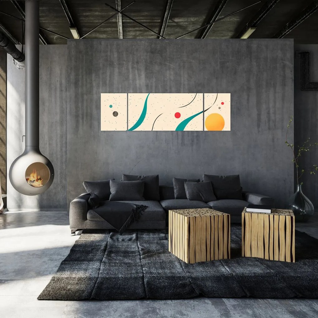 Obraz - Minimalistyczna kolorowa ilustracja (170x50 cm)