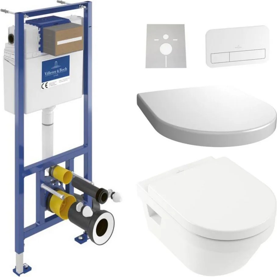 Miska WC wisząca + deska sedesowa ARCHITECTURA + przycisk spłukujący + stelaż podtynkowy + podkładka