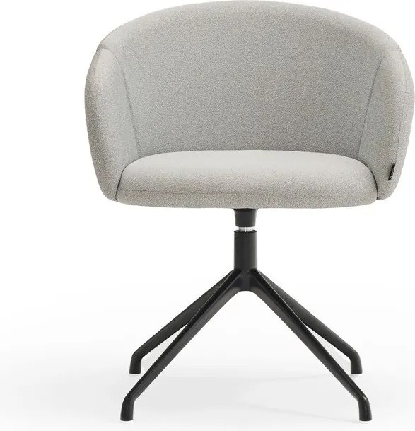 Jasnoszary tapicerowany fotel jadalniany z podłokietnikami Add – Teulat