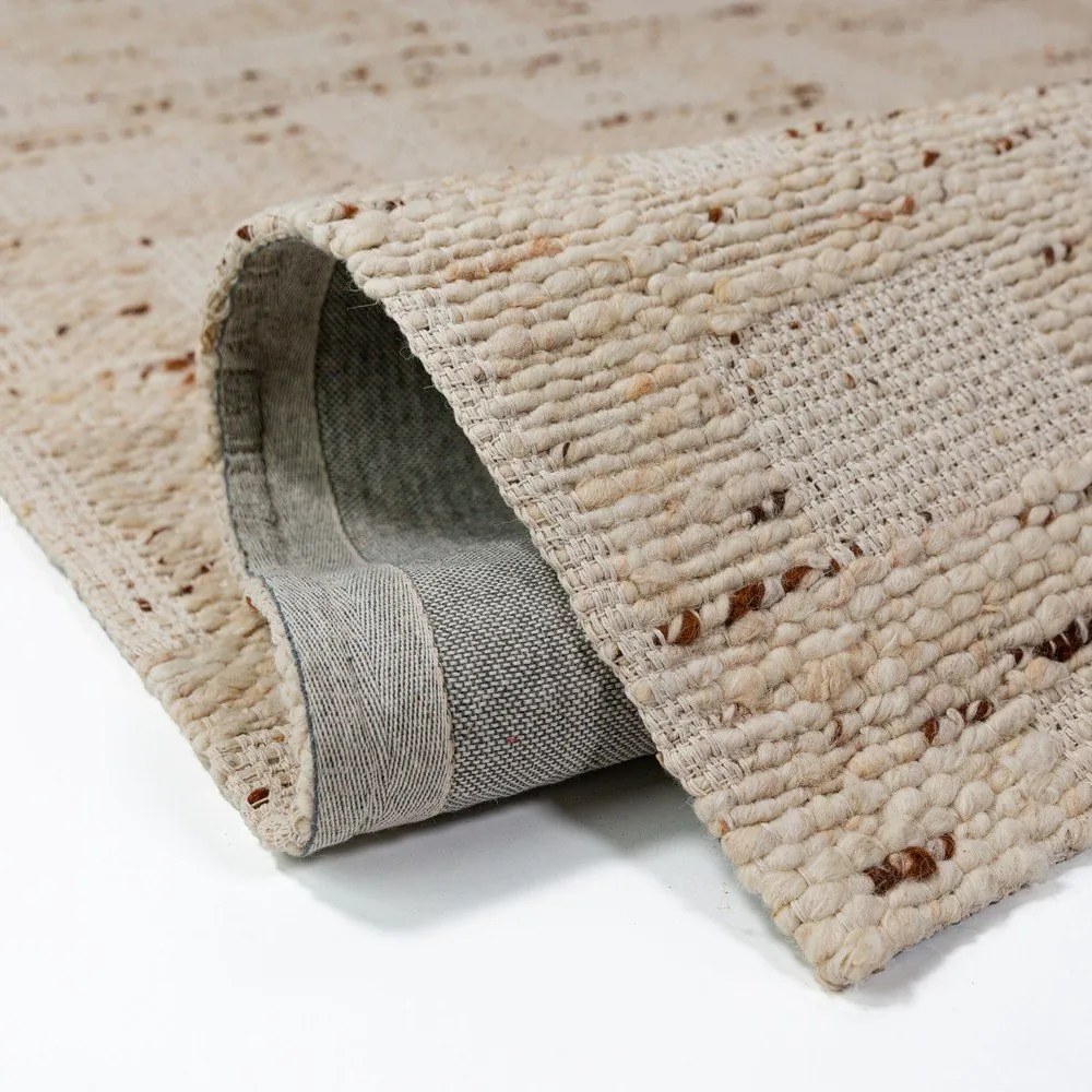 Dywan z mieszanki wełny tkany ręcznie w naturalnym kolorze 140x200 cm Rova Blend – Flair Rugs