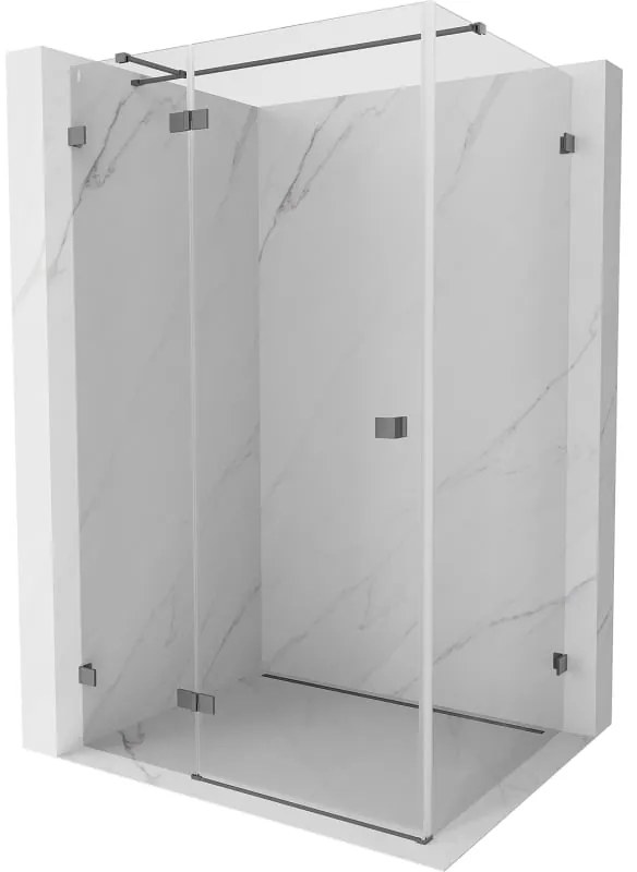 Mexen Lunar T kabina prysznicowa uchylna lewa 75 x 100 cm, transparent, gun metal - 834T-075-100-95-00-L